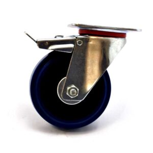 125mm 22 Series Super Elastic Rubber Plate Swivel Brake Castor