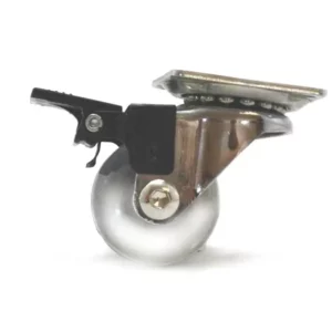 35 mm Transparent Wheel Plate Swivel Brake Castor1