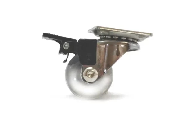 35 mm Transparent Wheel Plate Swivel Brake Castor1