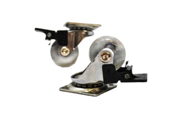 35 mm Transparent Wheel Plate Swivel Brake Castor