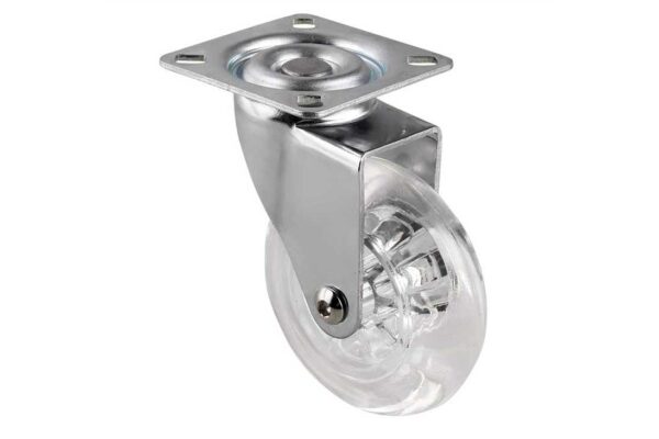 75 mm Transparent Wheel Plate Swivel Castor