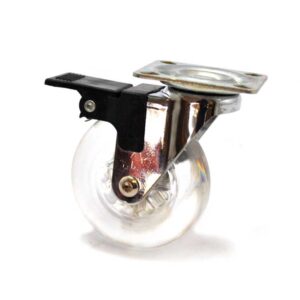 75 mm Transparent Plate Swivel Brake Castor